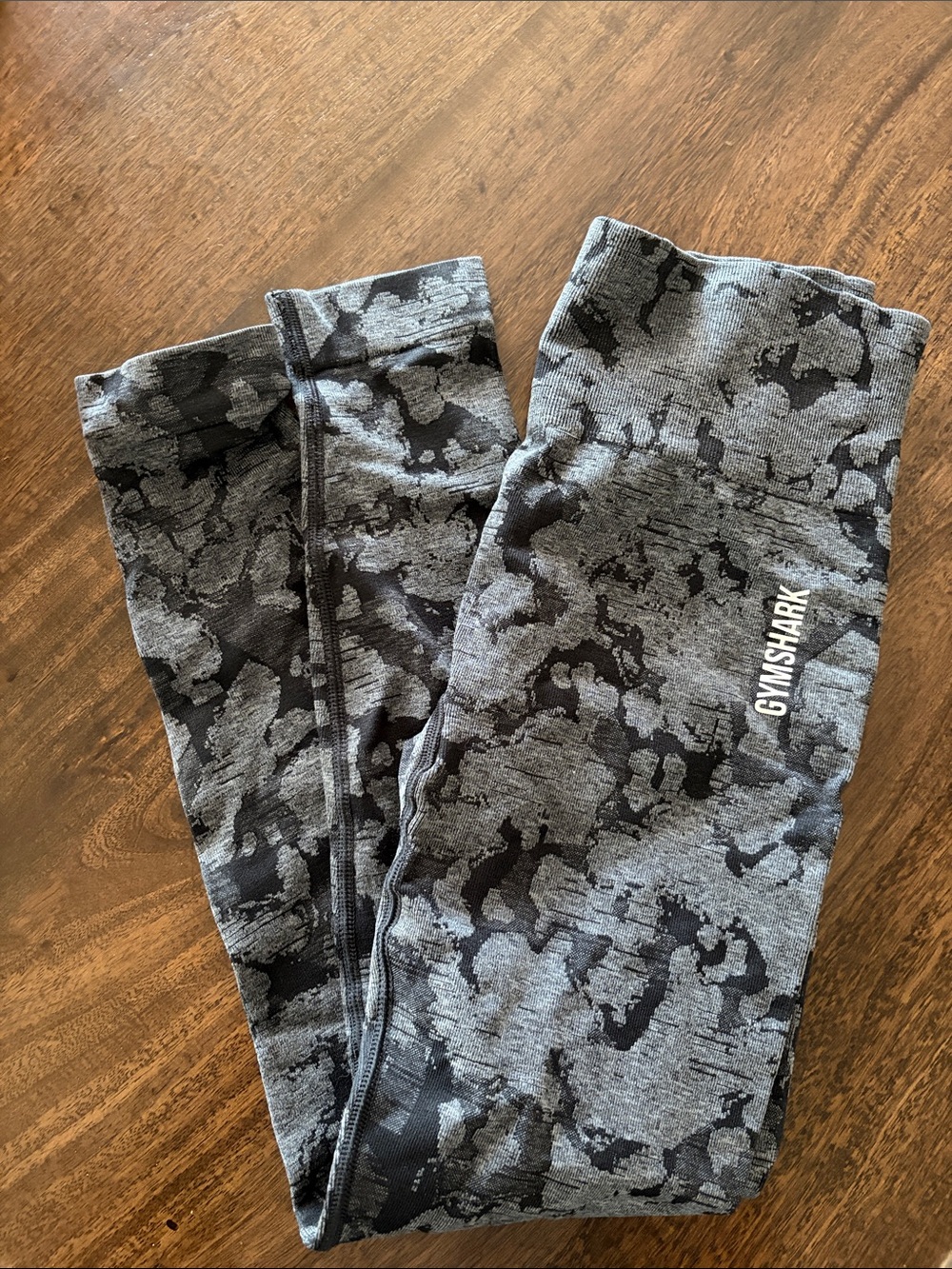 Gymshark Kids Gray & Black Camo Leggings
